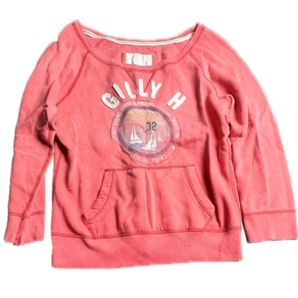 Gilly Hicks front pocket sweatshirt, S pink/orange/ coral, Sydney